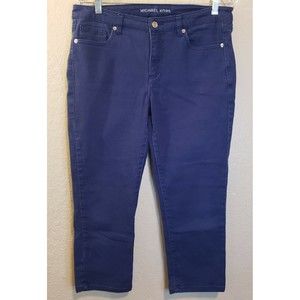 Michael Kors Womens Blue Denim Pants, Izzy Cropped Skinny, Size 8